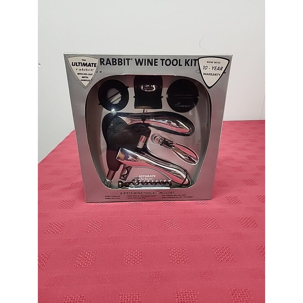 New In Original Packaging Rabbit Wine Tool Kit 6 Piece Set